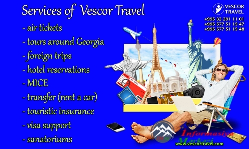 "VESCOR TRAVEL" - Gürcüstanın ən aparıcı turizm şirkətlərindən biri "VESCOR TRAVEL" - Gürcüstanın ən aparıcı turizm şirkətlərindən biri