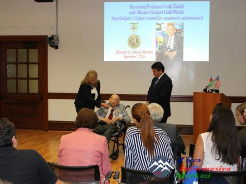 Azərbaycan Respublikasının Nizami Gəncəvi adına Qızıl Medalı görkəmli alim Lütfi Zadəyə təqdim edilib Azərbaycan Respublikasının Nizami Gəncəvi adına Qızıl Medalı görkəmli alim Lütfi Zadəyə təqdim edilib