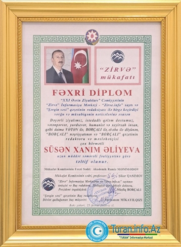 YUBİLEYİNİZ MÜBARƏK, HÖRMƏTLİ SÜSƏN XANIM!..